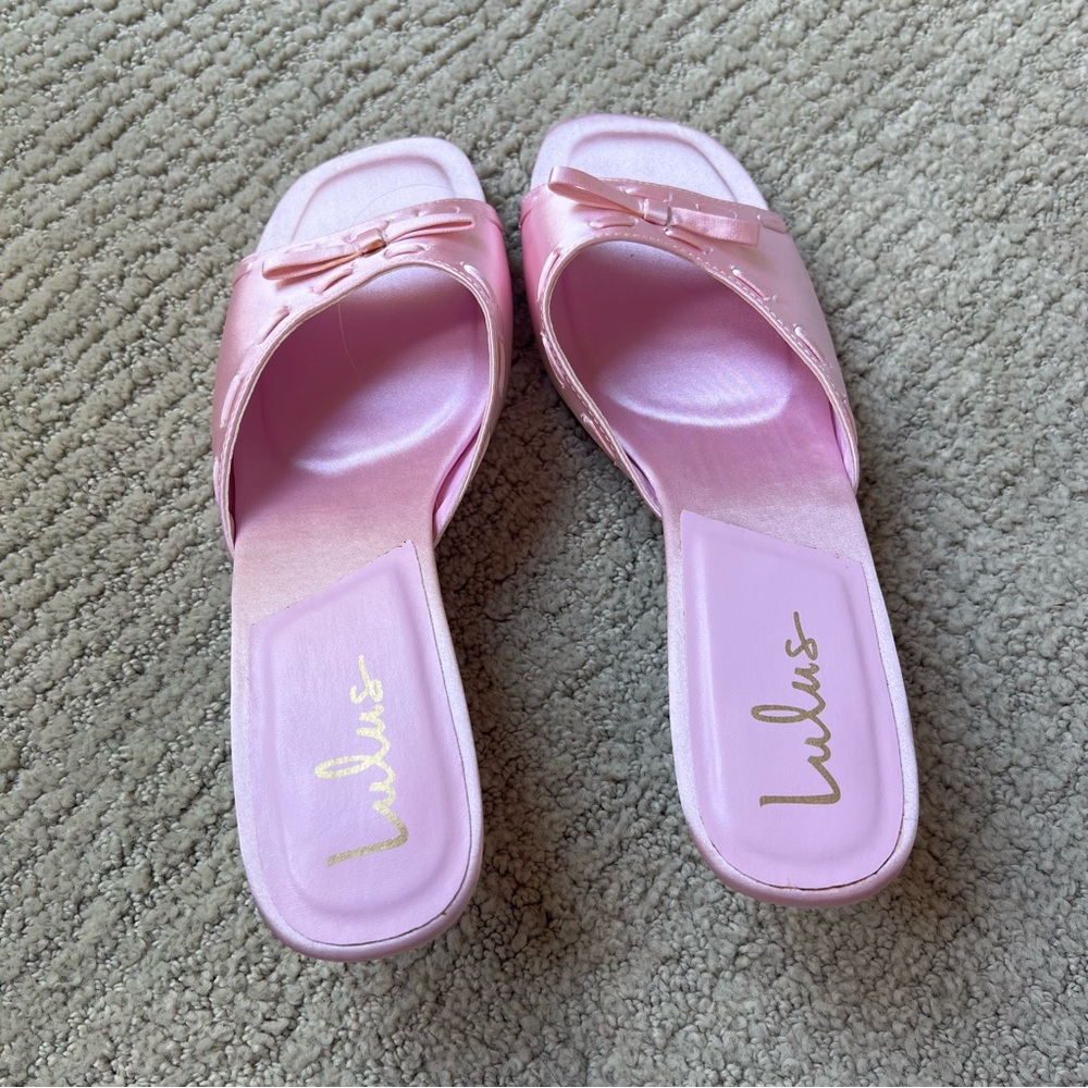 Lulus Pink Bow Heels - Picture 3 of 4